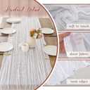 6 Pack White Cheesecloth Table Runner 22x120 Inch | 10Ft Boho Gauze Rustic Sheer Decor for Wedding Birthday Baby Shower Party Centerpiece Home Dining Table