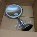 Makeup Mirror with Light, 30x Magnifying Mirror with 3 Lights Colors, 5000mAh Vanity Mirror Brushed Nickel - 360 Rotation, Brightness Adjustable Magnification, Modern Style Side Touch + Side Charge