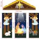 4 Pcs 98 Inch Nativity Christmas Door Decoration Holy Night Religious Door Cover Christian Porch Banner Decor for Classroom Winter Holiday Photography Home Party Decor