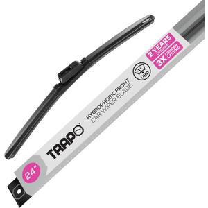 24 Hydrophobic Front Windshield Wiper Blade - Universal Fit for Most Vehicles - Durable & Silicone - Strong Water-Repellent Coating - Prevents Water Build-Up - Quick & Easy Install - 1 Blade