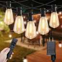 Outdoor String Lights with Remote, 50ft 25 Bulbs Low Voltage(24V) Patio Lights, Dimmable & Timer, IP65 Waterproof, ST38 LED Hanging Lights for Outside, Deck, Garden, Backyard, Porch, Party