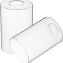 PATIKIL 6 x 4 Inch Clear Glass Shades Replacement, 2pcs Handmade Glass Lamp Shade Cylinder Lampshade Light Fixture with 1-5/8" Fitter for Chandelier Pendant Wall Sconces