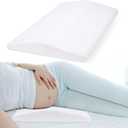 Lumbar Support Pillow for Sleeping Memory Foam Pillow for Back Pain Relief - Side, Back and Stomach Sleepers- Triangle Wedge Bolster Pillow - Bed Rest Pillow (White)