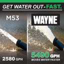 Wayne 3/4 HP Heavy Duty Submerisble Cast Iron and Stainless Steel Sump Pump with NEW Switch - Removes up to 5,490 Gallons of Water Per Hour