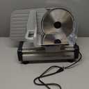 OSTBA Electric Meat Slicer with 200W DC Motor, 2 Removable 8.7 Stainless Steel Blades, Adjustable Thickness 015mm, Food Tray & Hand Grip, Deli Food Slicer for Meat, Cheese, Bread, Vegetables