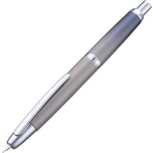 Jinhao 10 Press Fountain Pen with Box, Gradient Gray Retractable Fine Nib with Ink Converter Set (Silver Clip)