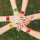 2 x 48PCS Christmas Slap Bracelets, Xmas Slap for Christmas Party Favor Decoration (Yellow,red,green,white)