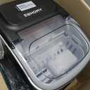 EUHOMY Ice Maker Countertop, Portable Ice Machine with Carry Handle, 26.5lbs Per Day, 9 Cubes in 6 Mins, Auto-Cleaning, with Basket and Scoop, for Home, Kitchen, Camping, RV (Silver)