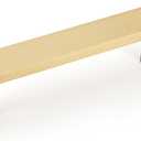 6-Pack Solid Brass Cabinet Pulls, Gold Handles for Cabinets, Gold Dresser Drawer Pulls, Modern Kitchen Hardware, 4 Inch Hole Center, Brushed Finish