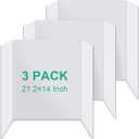 3PCS Trifold Poster Board, 21×14 Inch tri fold Poster Boards, White Corrugated Project Boards for Artwork Showcase, Science Fairs, School Projects, Event Displays, and Business Presentations