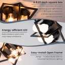 Semi Flush Mount Ceiling Light Fixture, 4 Light Industrial Ceiling Light Fixtures Ceiling Mount Black Farmhouse for Kitchen Lighting Fixtures Ceiling, Bathroom Ceiling Light, Bedroom, Hallway(2 Pack)