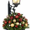 PASAMIC 2 in 1 Outdoor Flower Pots for Real or Fake Flowers, Solar Lamp Post Lights - Wall Mount or Freestanding, Waterproof Decorative Lamp for Lawn, Patio, Front/Back Door (Black)