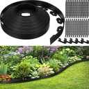 Sasylvia 2'' x 66' Each Roll Landscape Edging Kit Border with Anchoring Spikes Connectors Plastic Garden Border Ruber Garden Borders for Landscaping Flower Bed Yard(66)