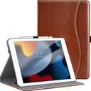 ZtotopCases for New iPad 9th/8th/7th Generation Case 10.2 Inch 2021/2020/2019, Premium PU Leather Folding Stand Cover for iPad 10.2" 9/8/7 Gen, Brown