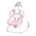 Ingenuity SimpleComfort Compact Baby Swing, Rotating Seat Swings in 3 Directions, 6 Speeds, 8 Melodies & 3 Nature Sounds, Ages 0-9 Months, Up to 20 Pounds - Pink