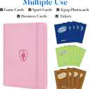 Premium 9 Pocket Card Binder for 540 Cards, Fabmaker PU Cover Trading Card Binder, Sturdy Card Collection Album, Sleek Card Holder Folders for Game Cards & Sports Cards, Pink