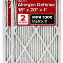 Filtrete 16x20x1 AC Furnace Air Filter, MERV 11, MPR 1000, Micro Allergen Defense, 3-Month Pleated 1-Inch Electrostatic Air Cleaning Filter, 2 Pack (Actual Size 15.719 x19.719x0.84 in)