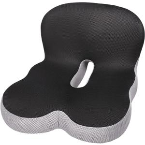 Ergonomic Memory Foam Reenly Back and Seat Cushion & Non-Slip Base with Adjustable Straps for Office Seat Cushion and Car Cushion,Removable Washable Cover- Breathable Mesh