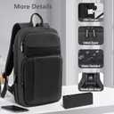 Backpack for Men Slim & Expandable Travel Laptop Backpack with USB Charging Port Water Resistant Anti-Theft Business Backpack Fits 17.3In Laptop for Commute Work College with Small BagBusiness Black