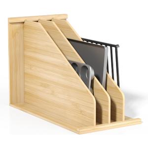 tonchean Wood Tray Dividers for Cabinet with 3 Sections, 22.5"D x 11.8"W x 15.4"H