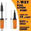 Balloon Pump Hand Held, Inflator Air Pump for Balloons - 2 Way Manual Dual Action - Kids' Party, Special Event