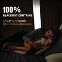 INOVADAY 100% Blackout Curtains for Bedroom, Black Out Curtains 80 Inch Long, Clip Rings Linen Blackout Drapes, Thermal Insulated Room Darkening for Living Room, 2 Panels - Beige,W50xL80