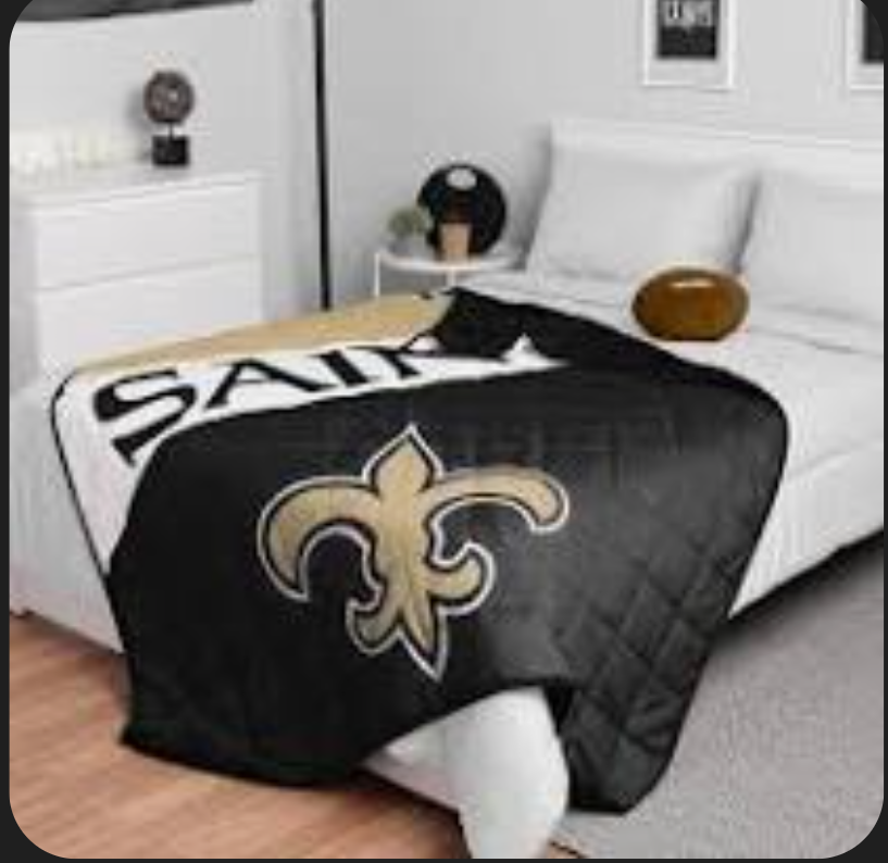 Foco Blanket New Orleans Saints 80" x 60" ( Colors: Black, White, Gold)