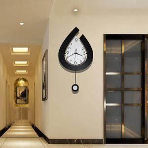 Decorative Wall Clock for Living Room Decor, SHUNZY Large Modern Wall Clocks with Pendulum Battery Operated for Bedroom Office Kitchen Home, 22.4 Inch Big Silent Wall Clock Non-Ticking