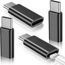 Temdan 4 Pack Lightning to USB C Adapter for iPhone 15/16 Pro/16 Pro Max/Plus,Samsung S25/S24,USB C Charger Connector Cable,for iPhone 16/15 Charger,16/15 Accessories - Black(Not for Audio/OTG)