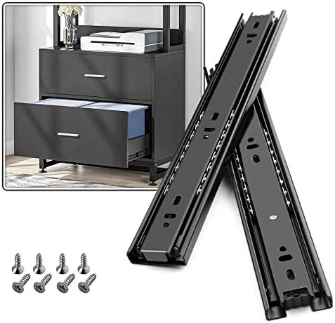SHUHANG 1 Pair Full Extension Drawer Slides  12 Inch 100 lb Load Capacity Side Mount Ball Bearing Rails Cabinet Dresser Glides Wardrobe Kitchen Trash Can Slider Runners Black