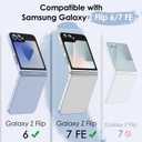 JETech Case for Galaxy Z Flip7FE 2025 / Z Flip 6 2024 with Ring, Hard PC Slim Shockproof Anti-Scratch Protective Phone Cover (Blue)