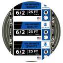 6/2 NM-B Non-Metallic Residential Indoor Wire Nonmetallic with Ground Sheathed Cable (25FT)