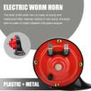 2PCS 300DB Super Loud Train Horns, 12V Waterproof Air Electric Snail Horn Replacement Kit, Universal Durable Raging Sound Air Horns for Car, Motorcycle, Truck, Marine Boat (Black)