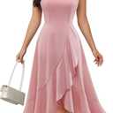 DRESSTELLS Women's Cocktail Party Formal Wedding Guest Church Dresses, Modest Graduation Prom Evening Dress (XX-Large)