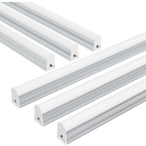 Ensenior 6-Pack T5 LED Shop Lights, 4FT 2000LM 6500K Super Bright White Integrated Single Fixture, 20W Linkable Utility Commercial Lighting for Gym/Garage/Ceiling/Under Cabinet, Plug & Play