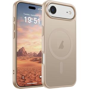 SUPFINE Magnetic for iPhone Air Case (Compatible with MagSafe)(Military Grade Drop Protection) Slim Translucent Matte Shockproof with Anti-Fingerprint Phone Cover for 17 Air,Desert Gold