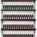 THYGIFTREE Essential Oil Storage Shelf Wall Mounted 16.9" Wooden Essential Oil Collection Display Rack Organizer 5 Tiers Holds 75 Bottles, Nail Polish Holder Paint Organizer