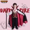 Spooktacular Creations Halloween Gothic Vampire Costume Kids, Deluxe Halloween Vampire Costumes for Dress Up, Role Play (3T, Red)