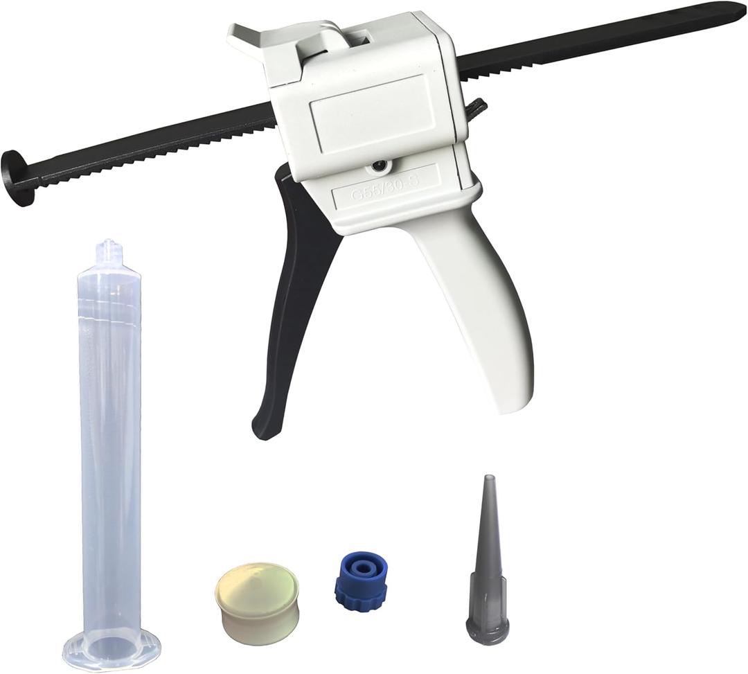 Dispenser Gun, 50ml Dispensing Gun Kit Impression Mixing Dispensing Dispenser AB Gun 1:1/1:2/10:1 or 55ML Single (55CC-1:0)