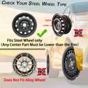Hubcaps Wheel Cover Replacement R16 Size Hub Cap Universal-Fit Steel Wheel Rim Caps ABS Tire Covers for Most Cars Trucks Sedans SUV -Set of 416-inchBlack
