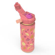 Happy Fruit Antimicrobial Stainless Steel Double Wall Vacuum Beacon Bottle