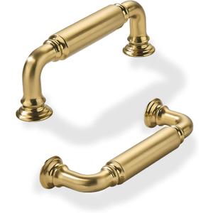khtumeware 10-Pack Champagne Bronze Heavy-Duty Solid Cabinet Pulls, 3 Inch (76mm) Hole Center, Satin Brass Drawer Pulls, Cabinet Hardware, Suitable for Kitchen Cabinets, Bathrooms and Dressers