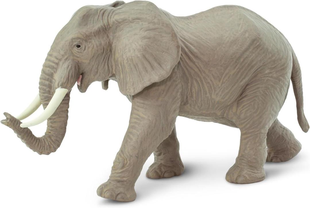 Safari Ltd. African Elephant Toy Figurine - Detailed, Hand-Painted 6.5" Wildlife Model Figure - Safe and Educational Toy for Boys, Girls & Kids Ages 1+