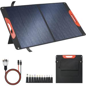 100W Foldable Solar Panel - Charger for Power Stations | Monocrystalline 23.5% High Efficiency QC3.0 USB-A/USB-C Output | IP65 Waterproof | Portable for Camping, RV, Emergency Blackout