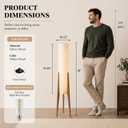MIXL-Tripod Wooden Tall Floor Lamp,Fabric Drum Shade Corner Standing Lamp,Farmhouse Style Floor Light for Nursery and Study Room
