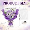 Giegxin Graduation Crochet Flower Bouquet Set, Class of 2026 Handmade Knitted Bouquet Artificial Flower of Rose Romantic Congrats Grad Gift for Her Girlfriend Mom Wedding Appreciation Gift(Purple)