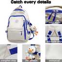 Teclado Kawaii Backpack with Cute Accessories Lightweight Bookbags Laptop Bag Waterproof Casual Travel Daypacks (Black)