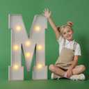 2.3FT Marquee Letters M Large Light Up Letters Cool White Big Foam Cardboard Graduations Prom Marry Me Wedding Birthday Party Decorations Backdrop Sign M