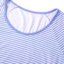 Hilinker Women Striped Pajama Set Short Sleeve Top with Pants Sleepwear 2 Piece Lounge Sets Blue White Stripe (Blue, XL)