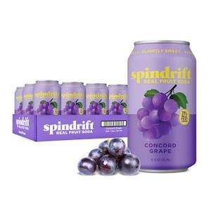 Spindrift "Concord Freeze" Grape Soda Made With Real Squeezed Fruit 12 Pack Case, BBD: 12/03/2026